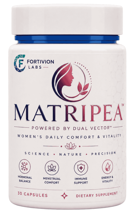 MATRIPEA™ health supplement support women going through perimenopause and menopause bottle front